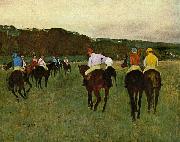 Edgar Degas Horseracing in Longchamps oil